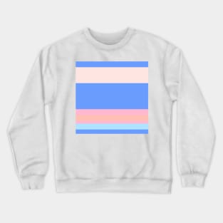 A superb mixture of Fresh Air, Cornflower Blue, Baby Pink, Misty Rose and Melon stripes. Crewneck Sweatshirt